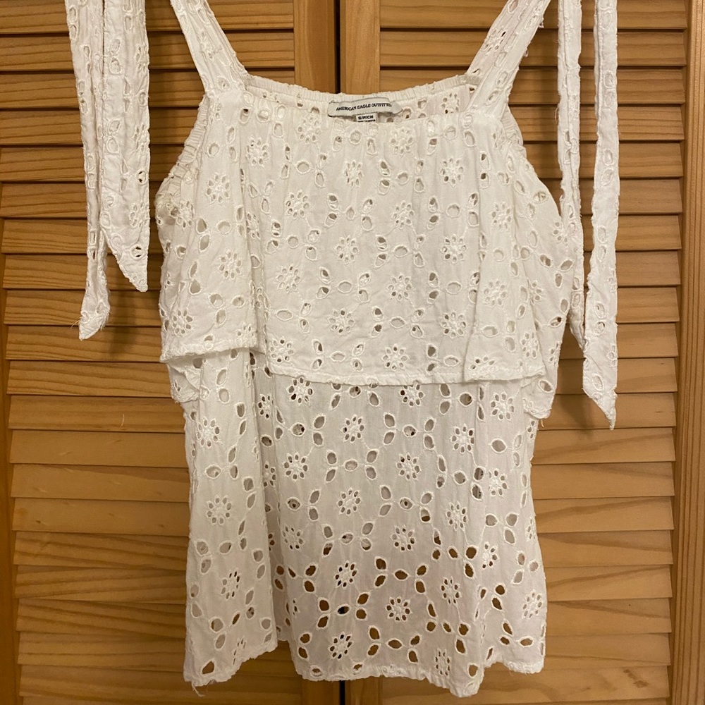 white top with cute shoulder bows
